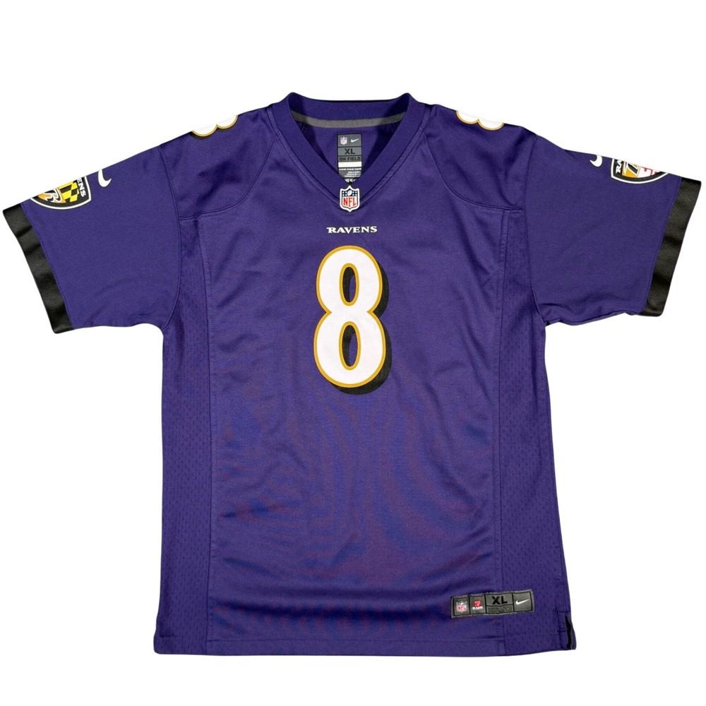 Nike Baltimore Ravens Lamar Jackson #8 Jersey Kids XL 18/20 Purple Football NFL
